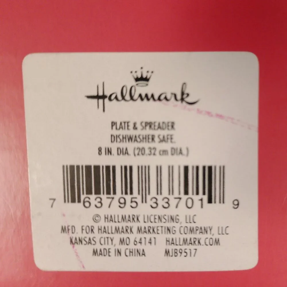 Vintage Hallmark Christmas Plate And Spreader Set‎ New In box